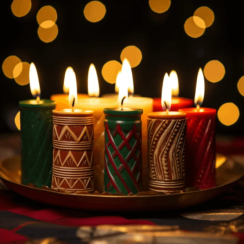 Kwanzaa candles in kinara